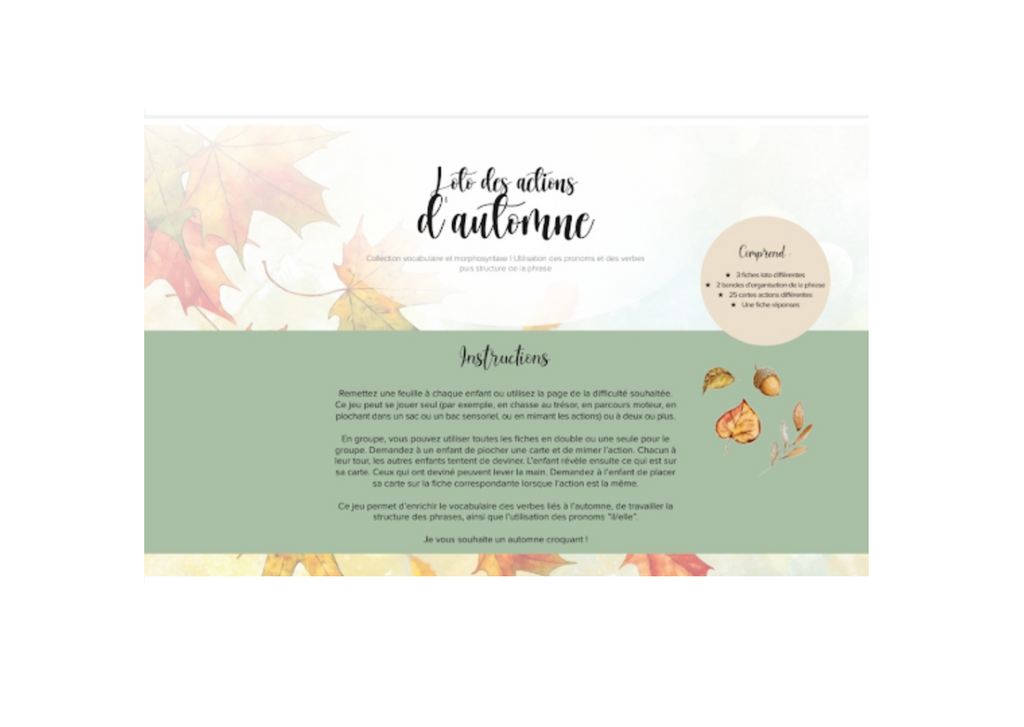 Loto des actions d'automne